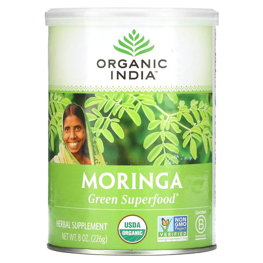 Organic India Organic Moringa Leaf Powder 8 Oz 226 G Egg-Free, Gluten-Free,