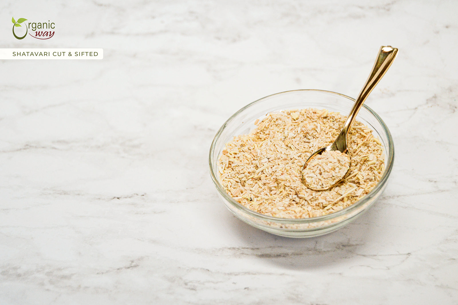 Organic Way Dried Shatavari Cut & Sifted - Organic, Kosher & USDA Certified