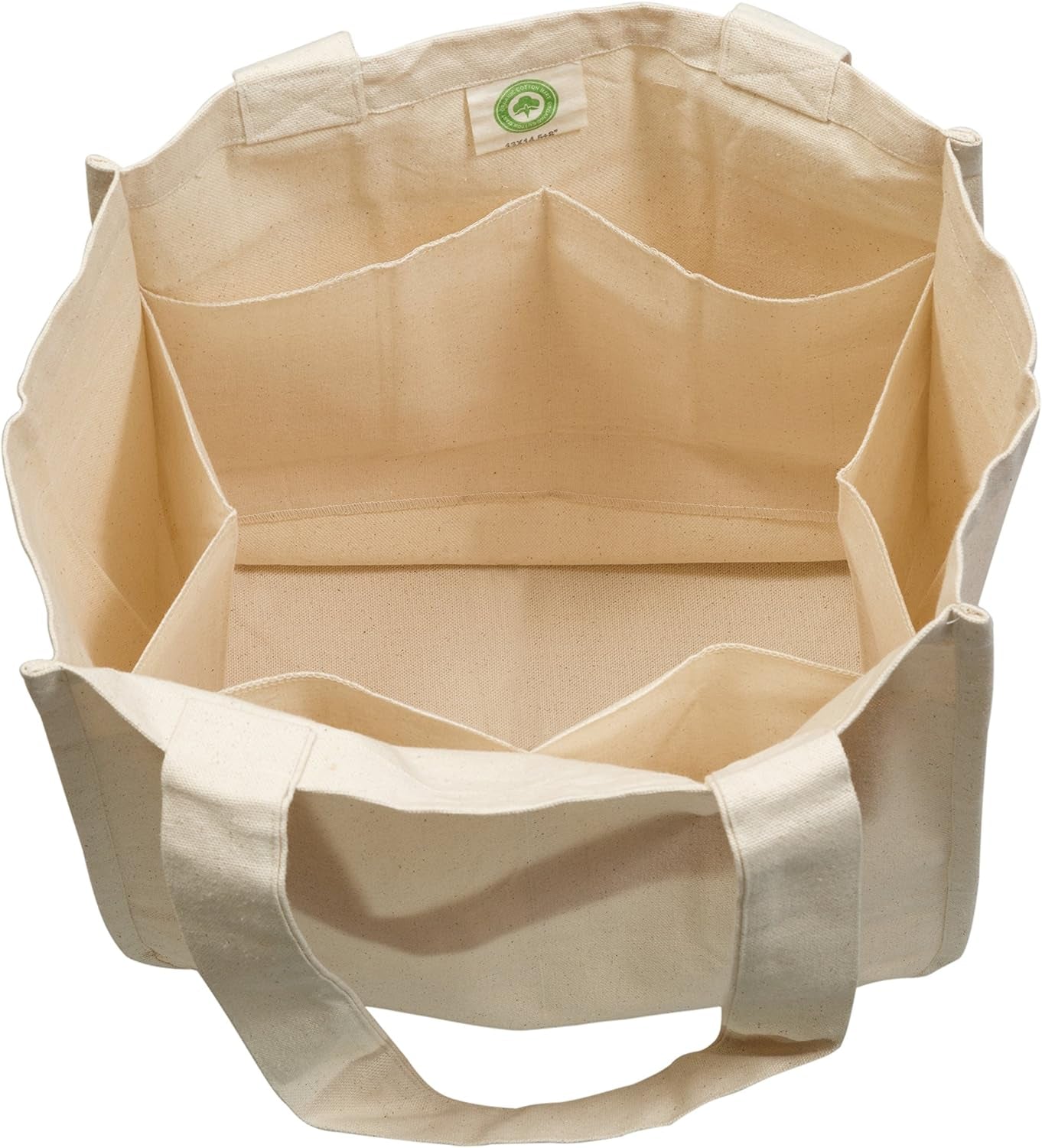 Best Canvas Grocery Shopping Bags with Handles and Bottle Sleeves - Organic Cotton, Washable and Eco-Friendly Cloth Grocery Totes - Reusable Shopping Grocery Bags (3 Bags)