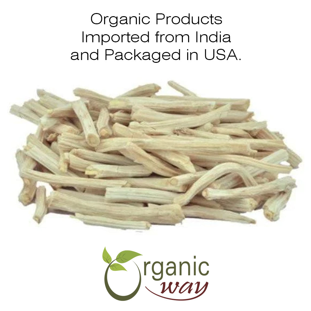 Organic Way Dried Shatavari Cut & Sifted - Organic, Kosher & USDA Certified