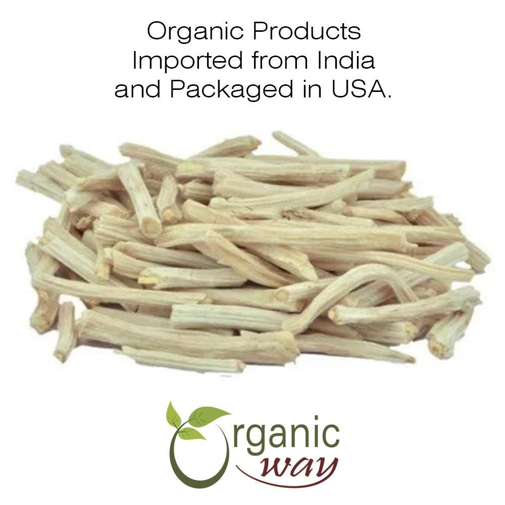 Organic Way Dried Shatavari Cut & Sifted - Organic, Kosher & USDA Certified