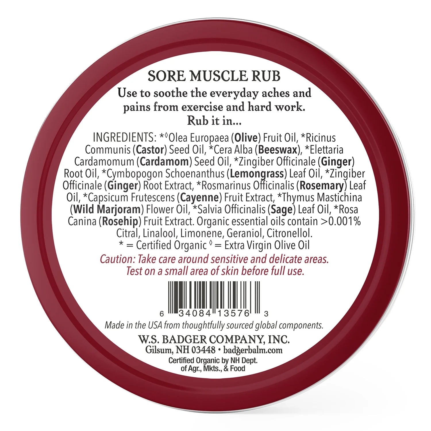Sore Muscle Rub, Cayenne & Ginger, 2 Oz