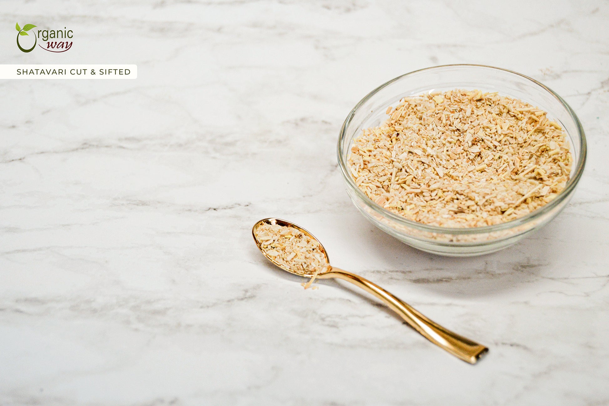 Organic Way Dried Shatavari Cut & Sifted - Organic, Kosher & USDA Certified
