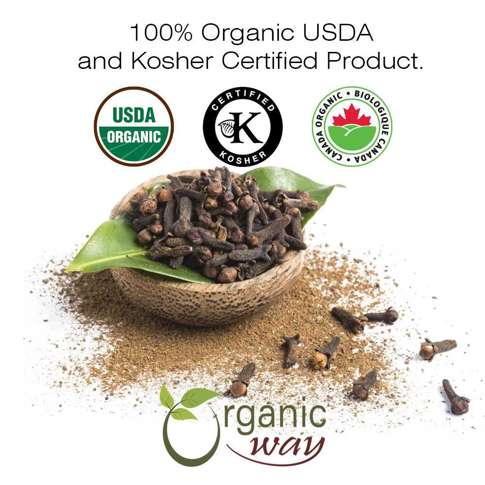 Organic Way Hand Selected Cloves Cut & Sifted - Organic, Kosher & USDA Certified
