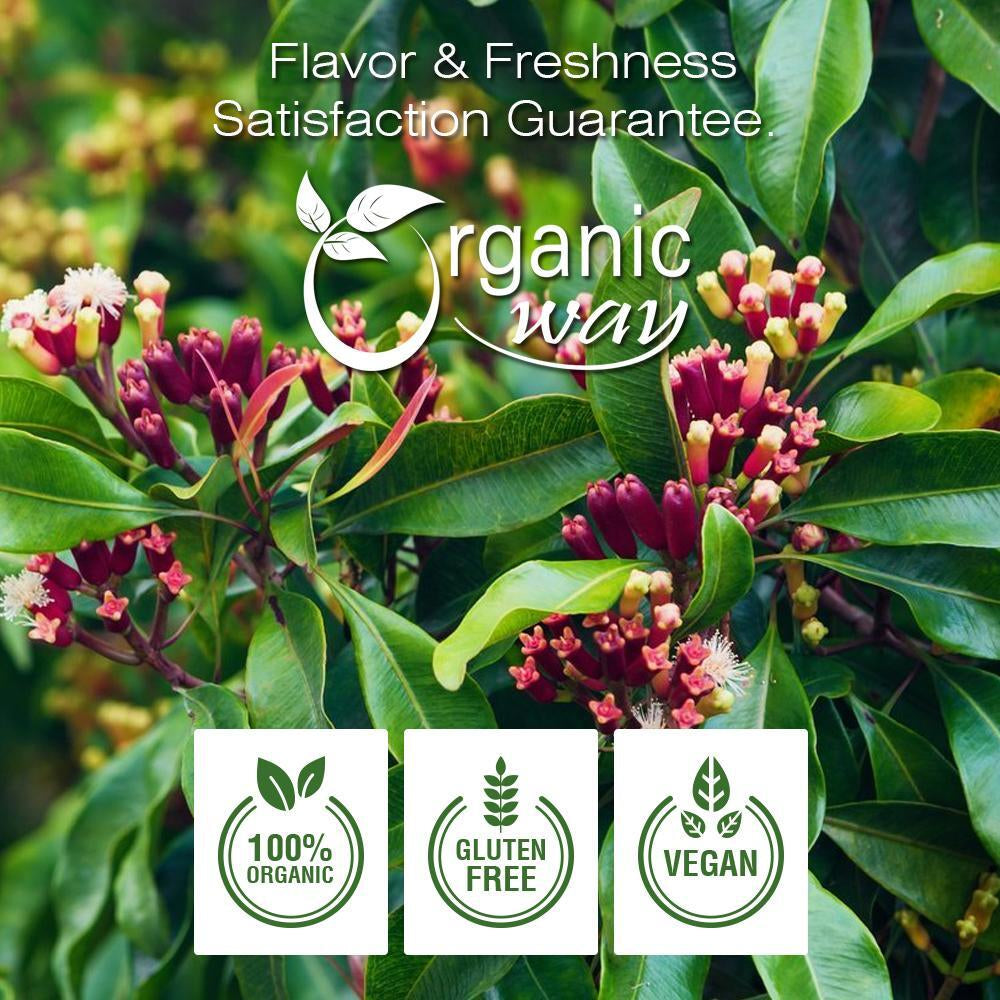 Organic Way Hand Selected Cloves Cut & Sifted - Organic, Kosher & USDA Certified