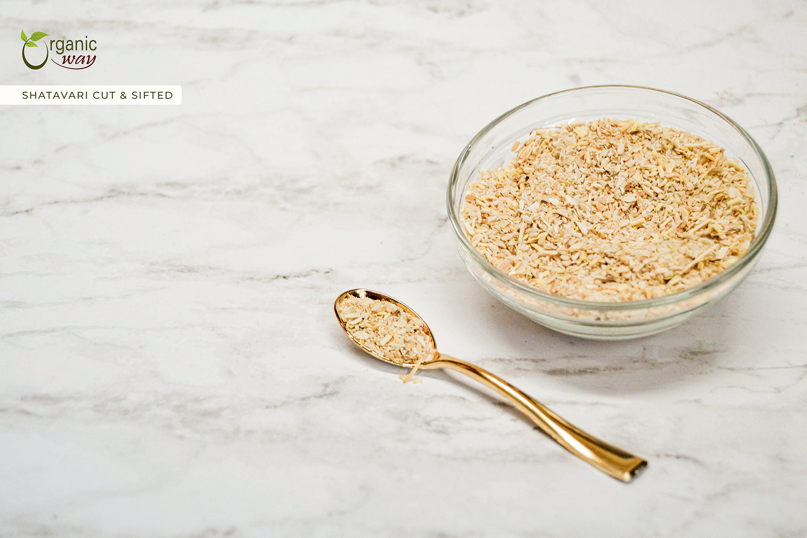 Organic Way Dried Shatavari Cut & Sifted - Organic, Kosher & USDA Certified