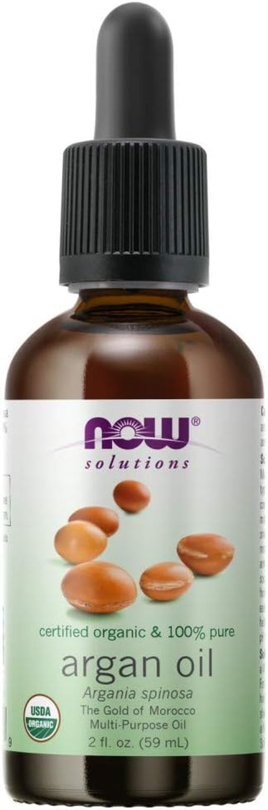 Solutions, Organic Argan Oil, Certified Organic and 100% Pure, "Gold of Morocco" Multi-Purpose Oil, 2-Ounce
